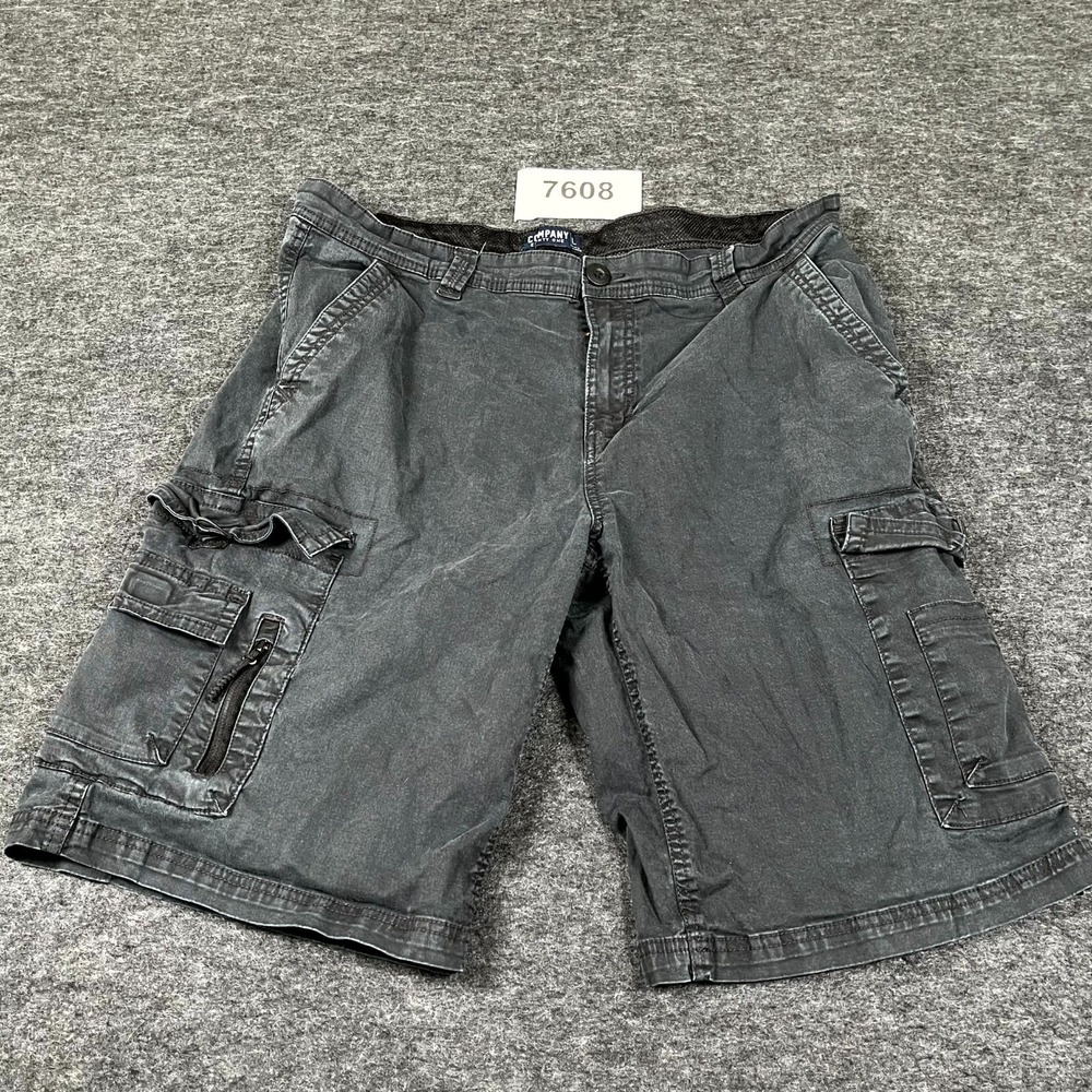 Company Eighty One Cargo Shorts Mens Large Black Cotton Stretch‎ Flat Front